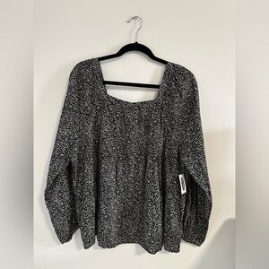 Old Navy Printed Square-Neck Tiered Blouse